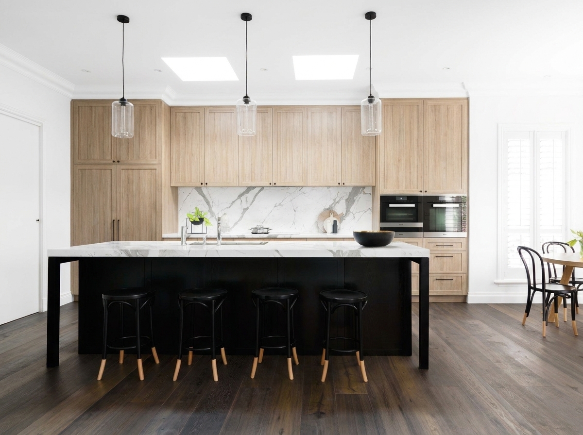 The same kitchen re-surfaced in a new finish