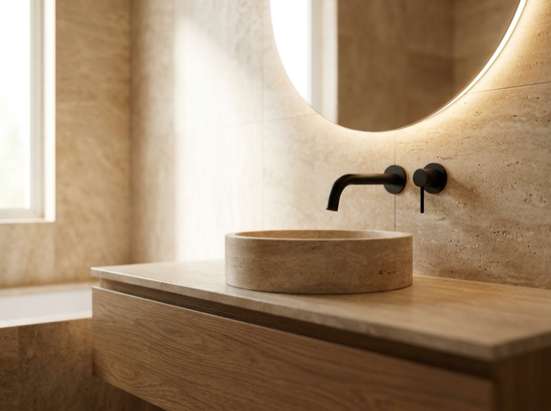 Round Curved Spout 130mm - Matte Black in a room