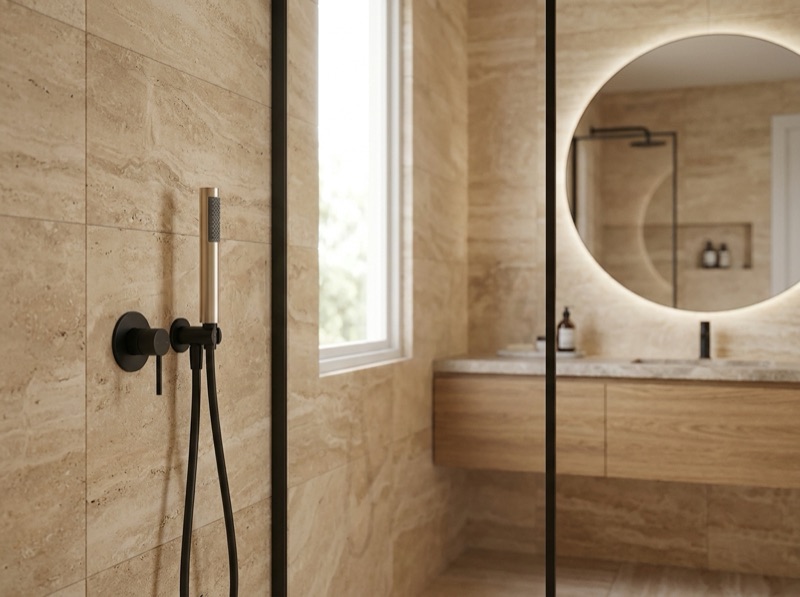 Round Hand Shower Single Function - Champagne in a room