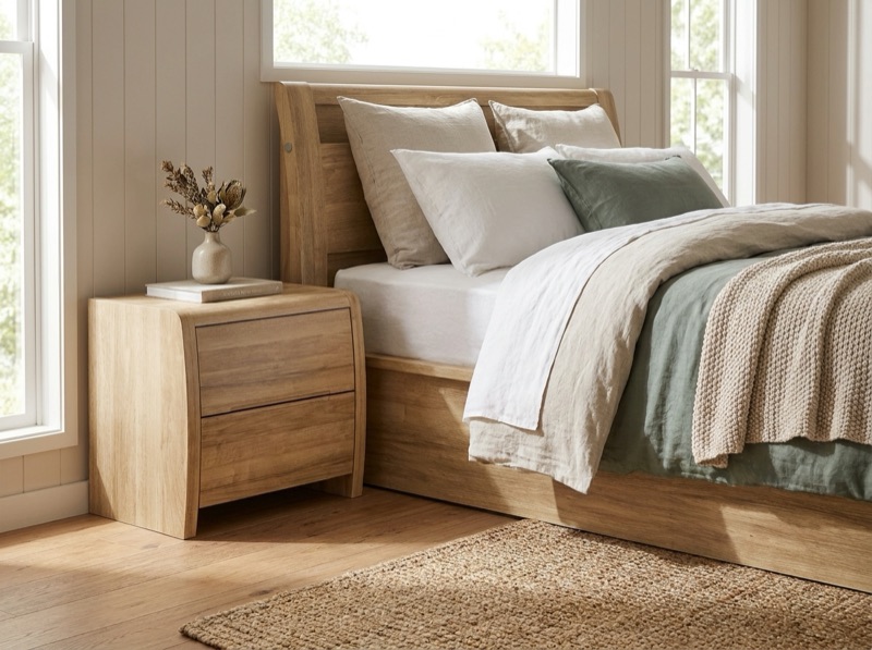 Wellard Natural Bedside Table in a room