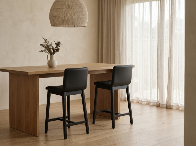 Matteo Leather Bar Stool in a room