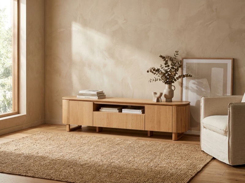 Positano Natural Tv Unit in a room