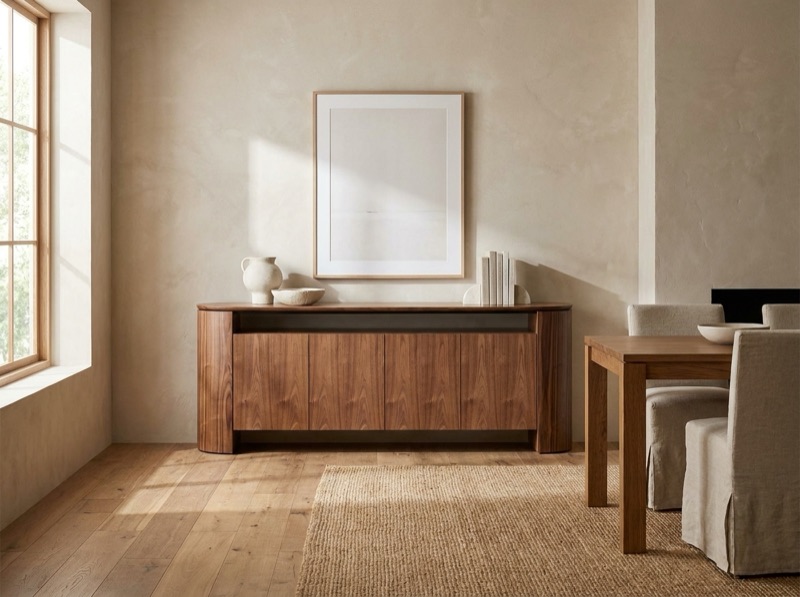 Sebel Walnut Buffet in a room