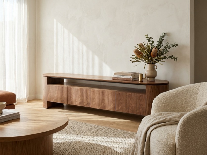 Sebel Walnut TV Unit in a room
